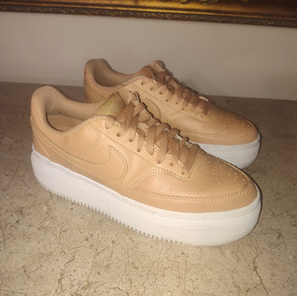 Nike Court Vision Altra Tan and White Athletic Shoes